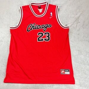 Nike x NBA Chicago Jordan Mens Size 3XL Game Shirt Cursive Logo Color Red.🔥🔥